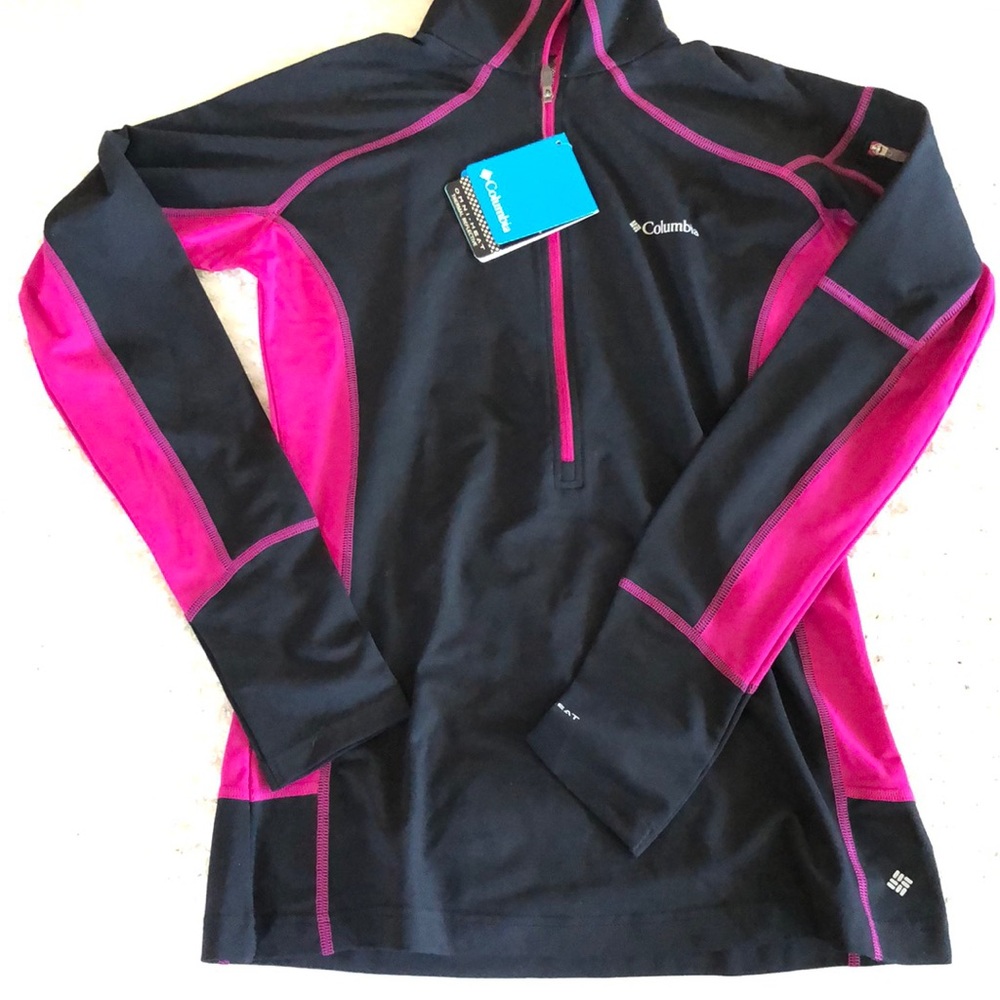 COLUMBIA - black/magenta pullover Omni-heat thermal. NWT. Size small